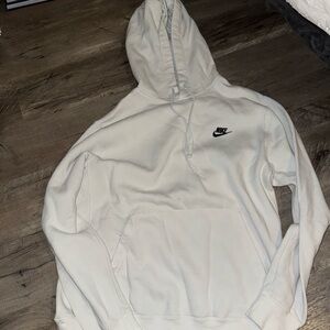 Nike Men's White Hoodie Sweater